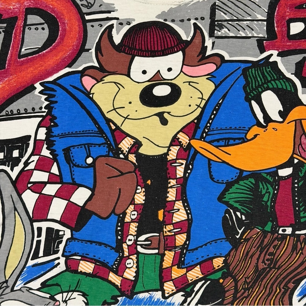 Vintage LOONEY TUNES Shirt Mens Size XL Front & Back Graphic Rare Tee Shirt - Picture 3 of 16